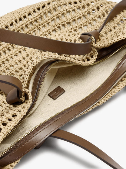 Shopper Bag With Straw Effect With Removable Bag
