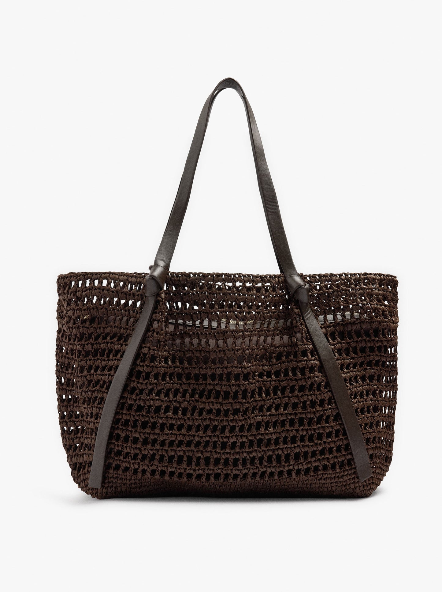 Shopper Bag With Straw Effect With Removable Bag