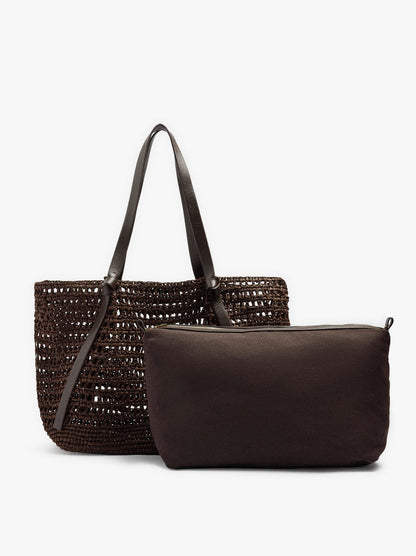 Shopper Bag With Straw Effect With Removable Bag