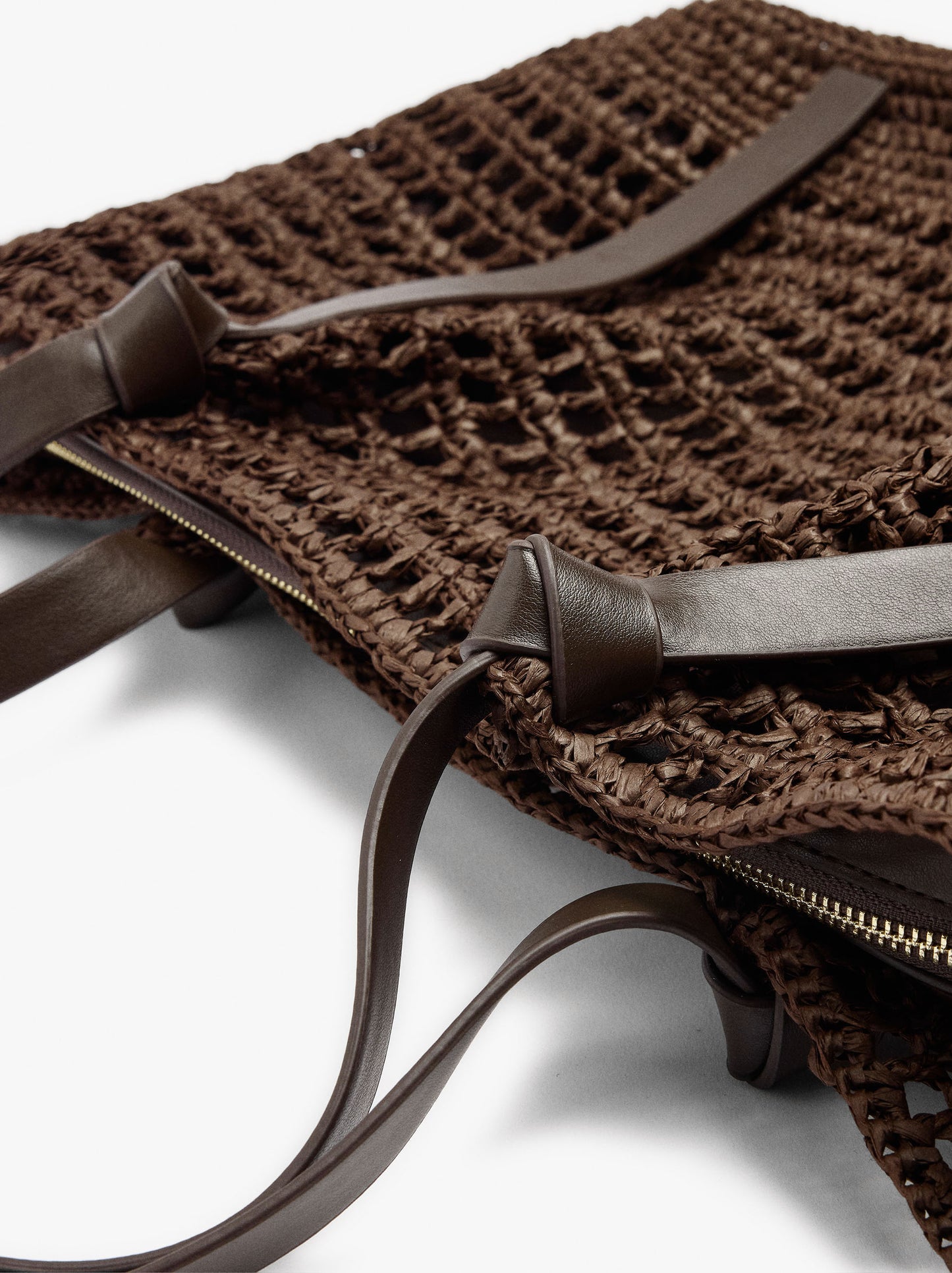 Shopper Bag With Straw Effect With Removable Bag