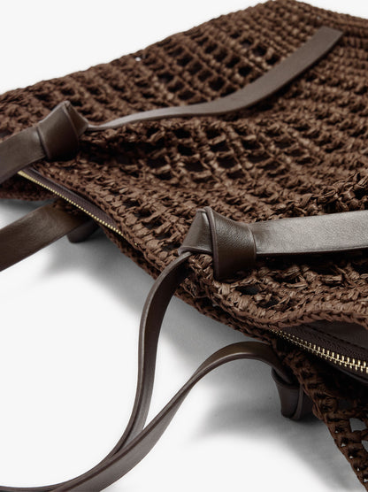 Shopper Bag With Straw Effect With Removable Bag