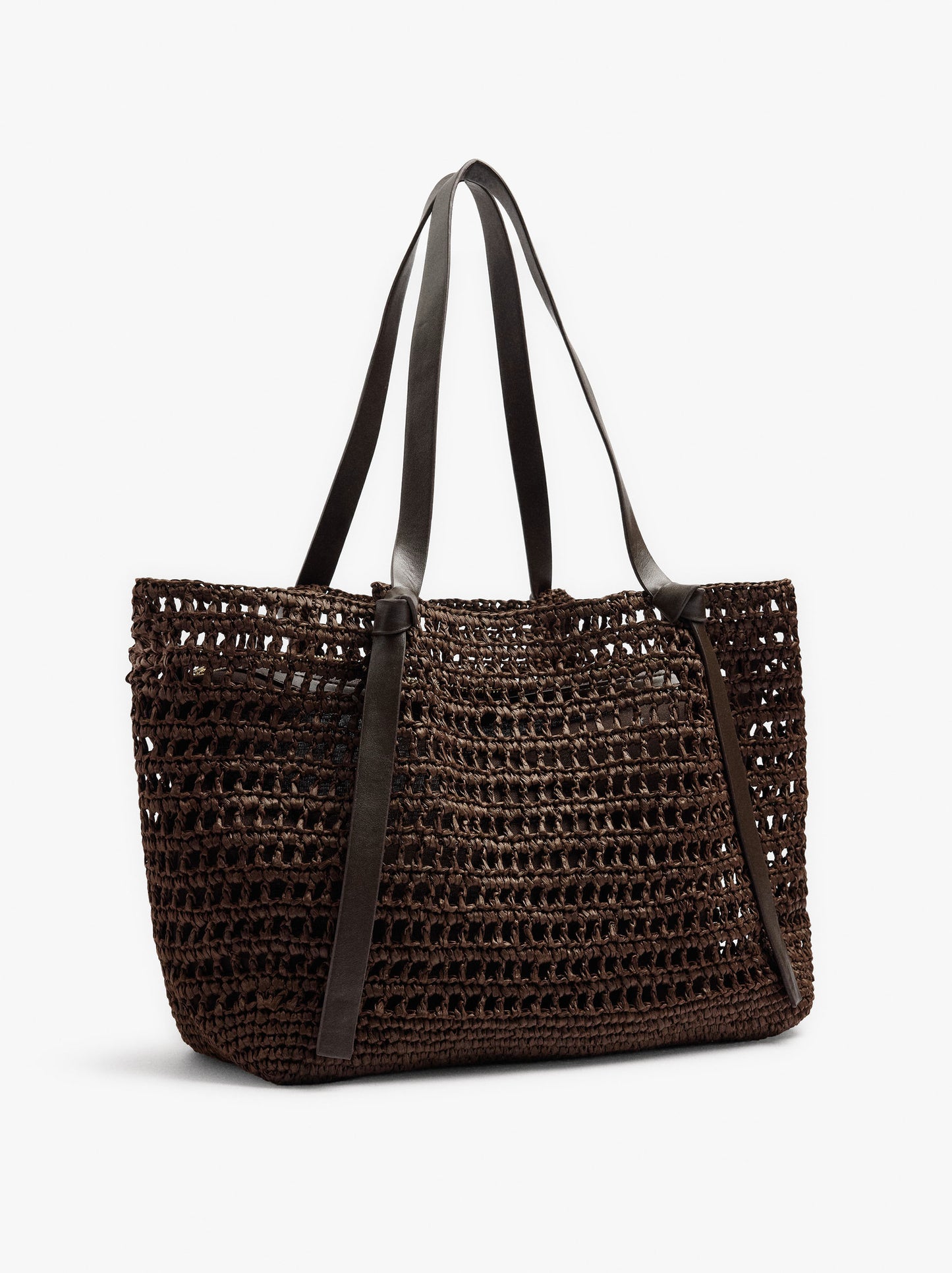 Shopper Bag With Straw Effect With Removable Bag