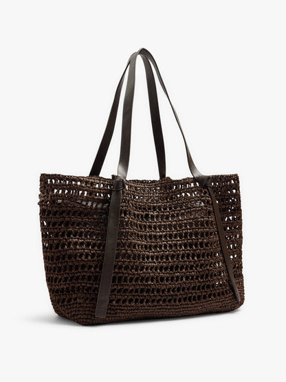 Shopper Bag With Straw Effect With Removable Bag