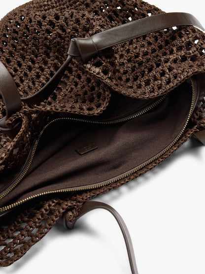 Shopper Bag With Straw Effect With Removable Bag