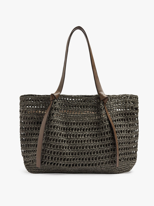 Shopper Bag With Straw Effect With Removable Bag