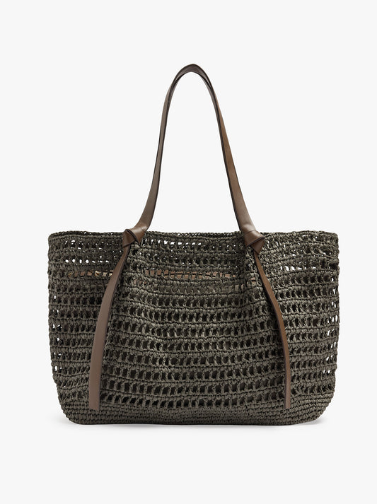 Shopper Bag With Straw Effect With Removable Bag
