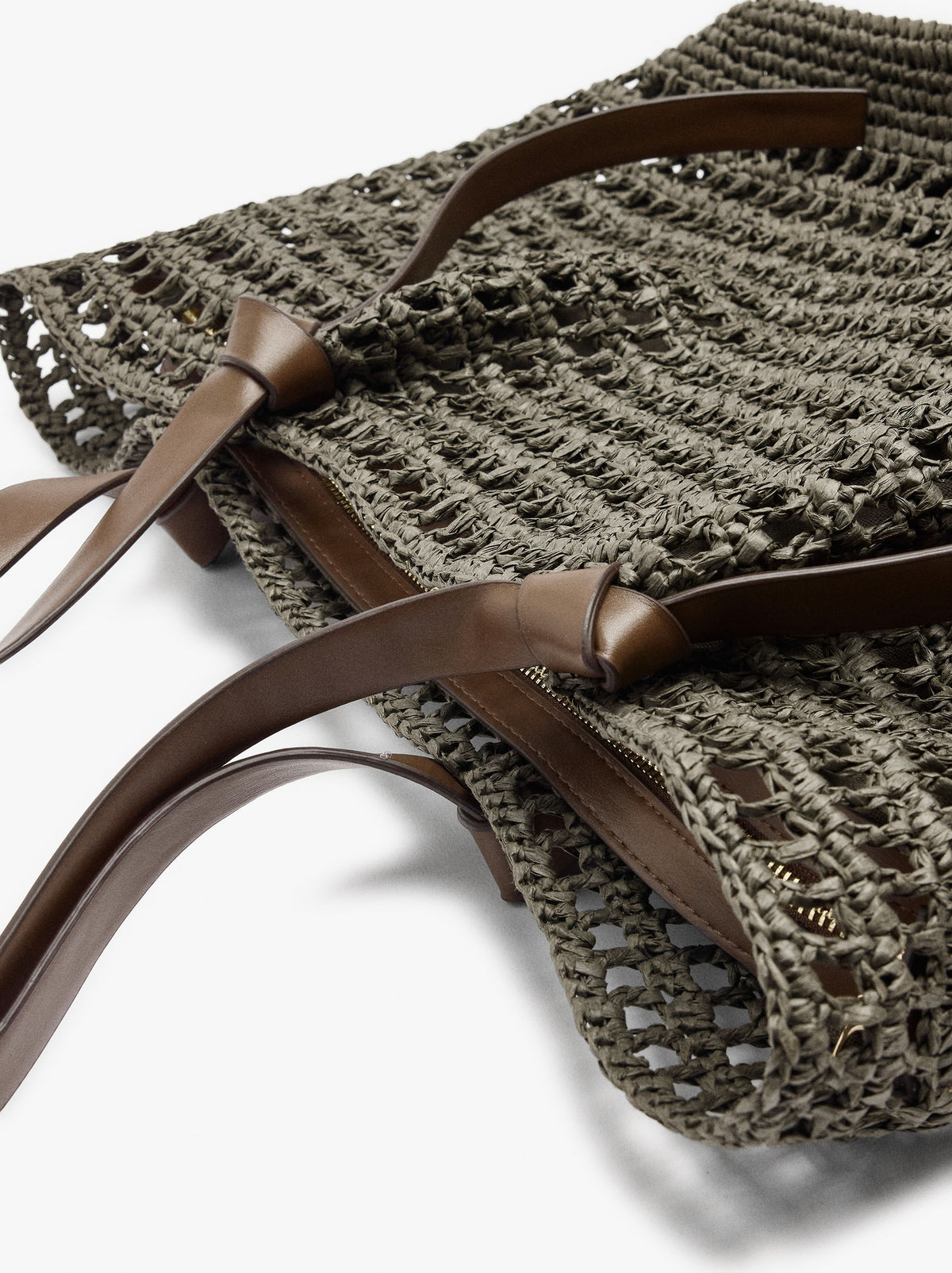 Shopper Bag With Straw Effect With Removable Bag
