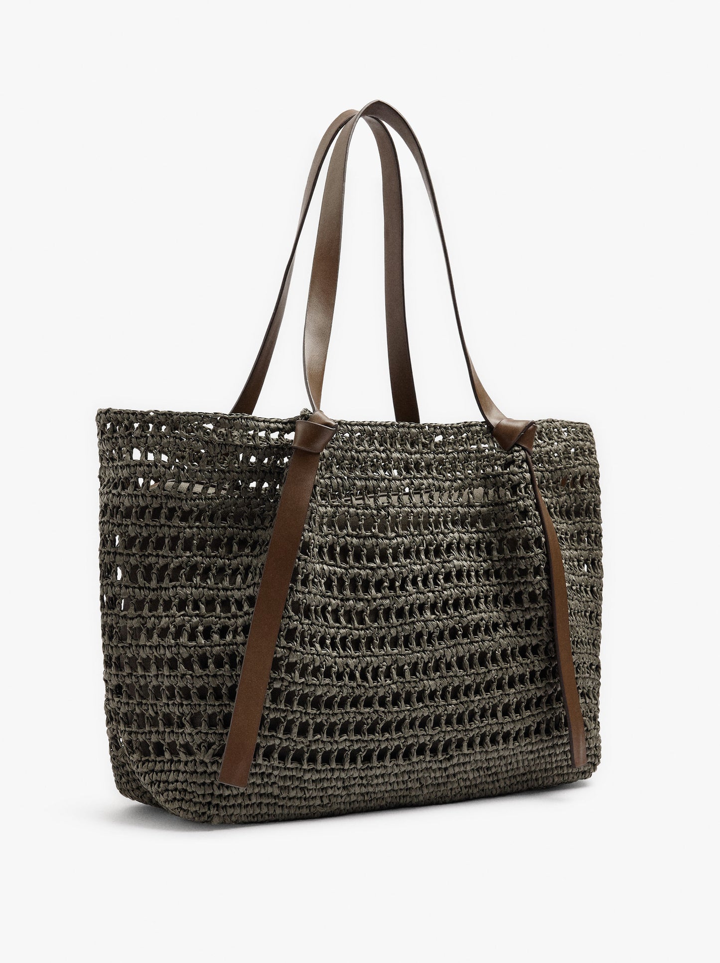 Shopper Bag With Straw Effect With Removable Bag