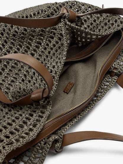 Shopper Bag With Straw Effect With Removable Bag