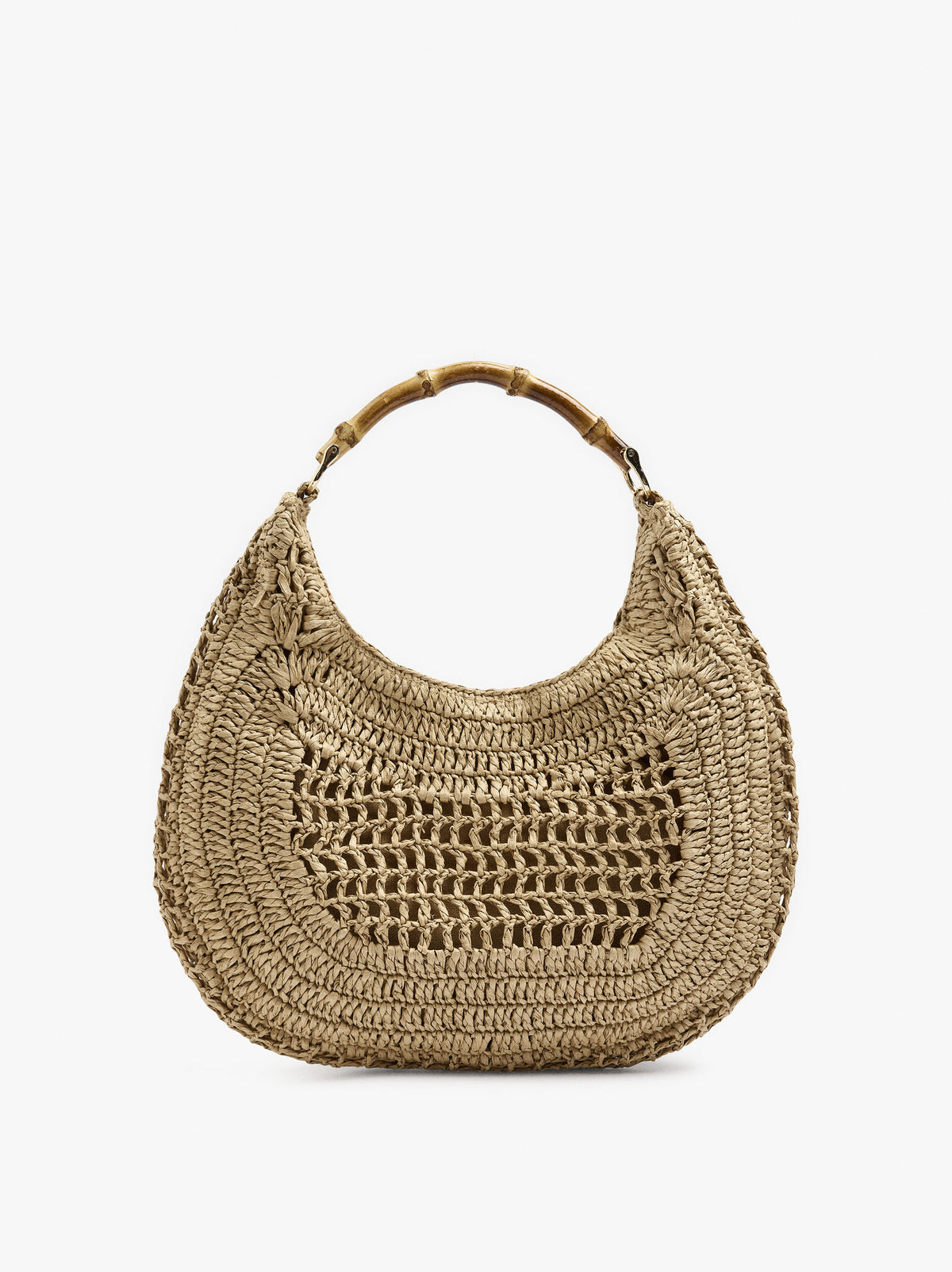 Hobo Bag Paper Straw With Bamboo
