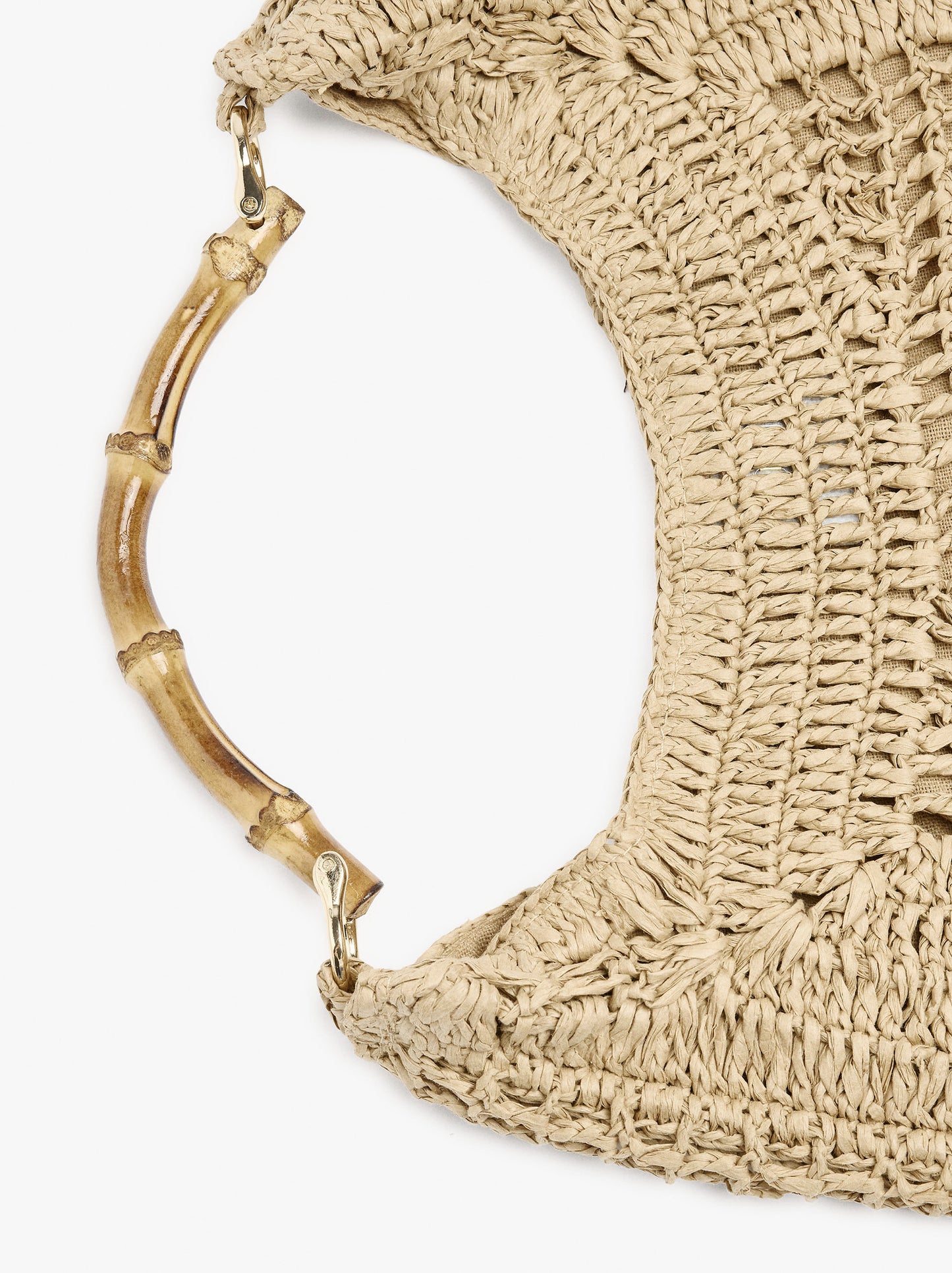 Hobo Bag Paper Straw With Bamboo