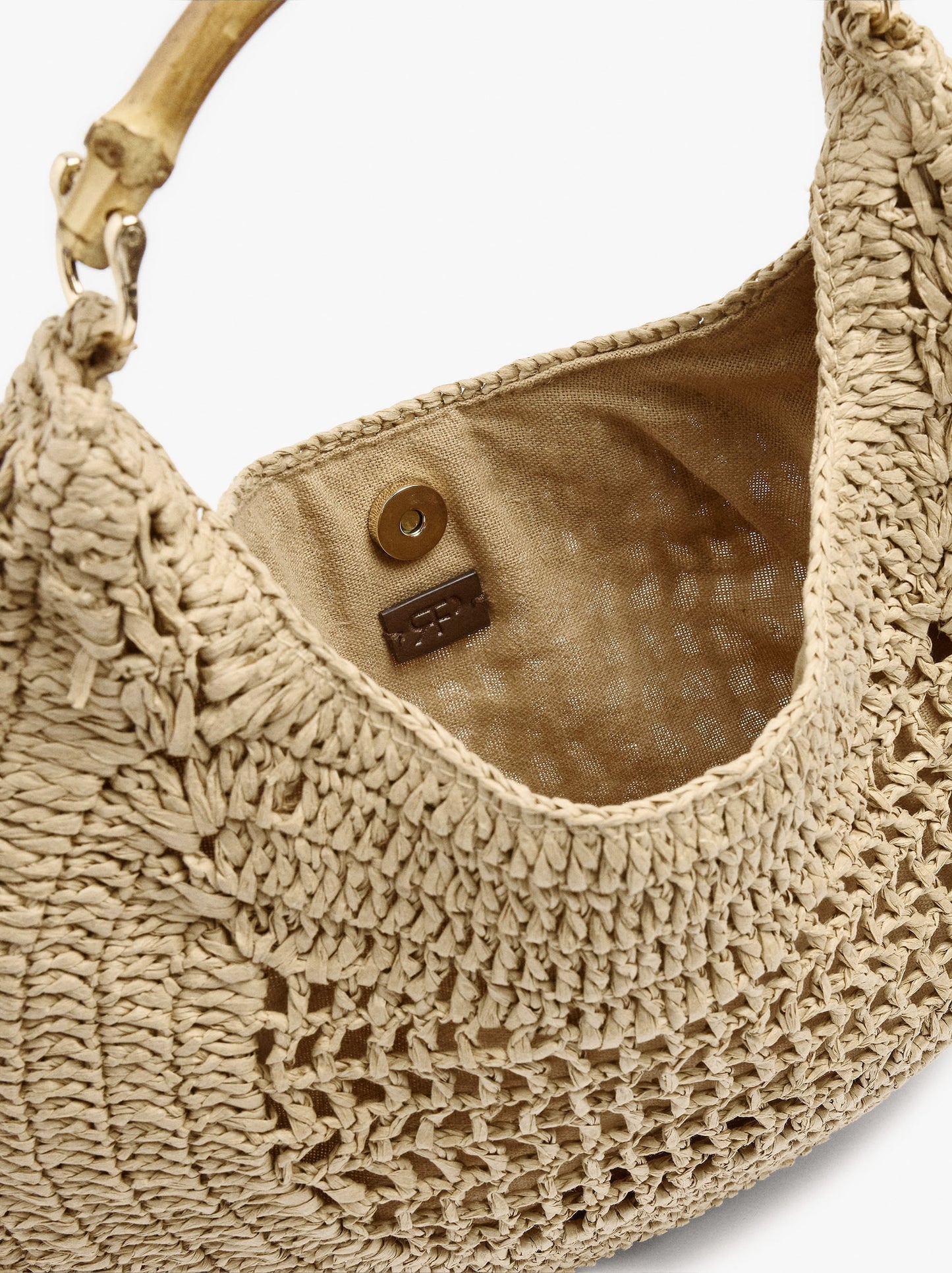 Hobo Bag Paper Straw With Bamboo