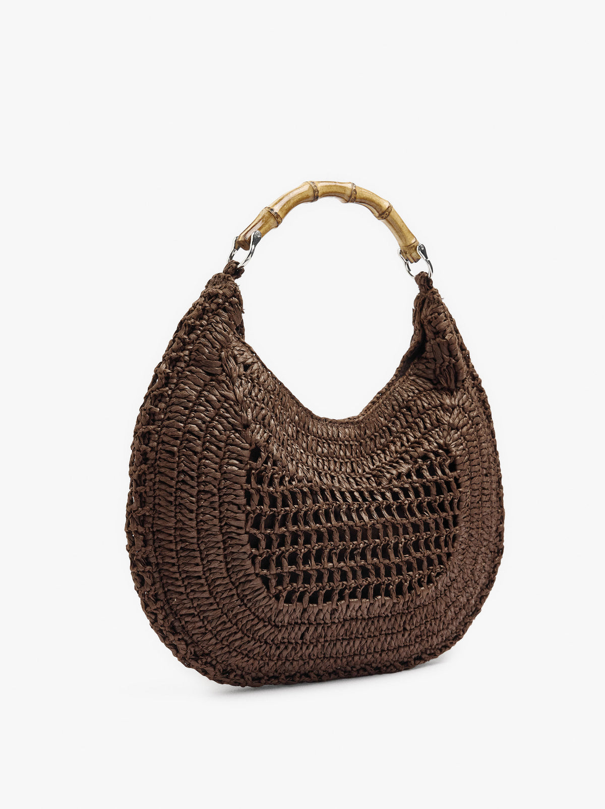 Hobo Bag Paper Straw With Bamboo