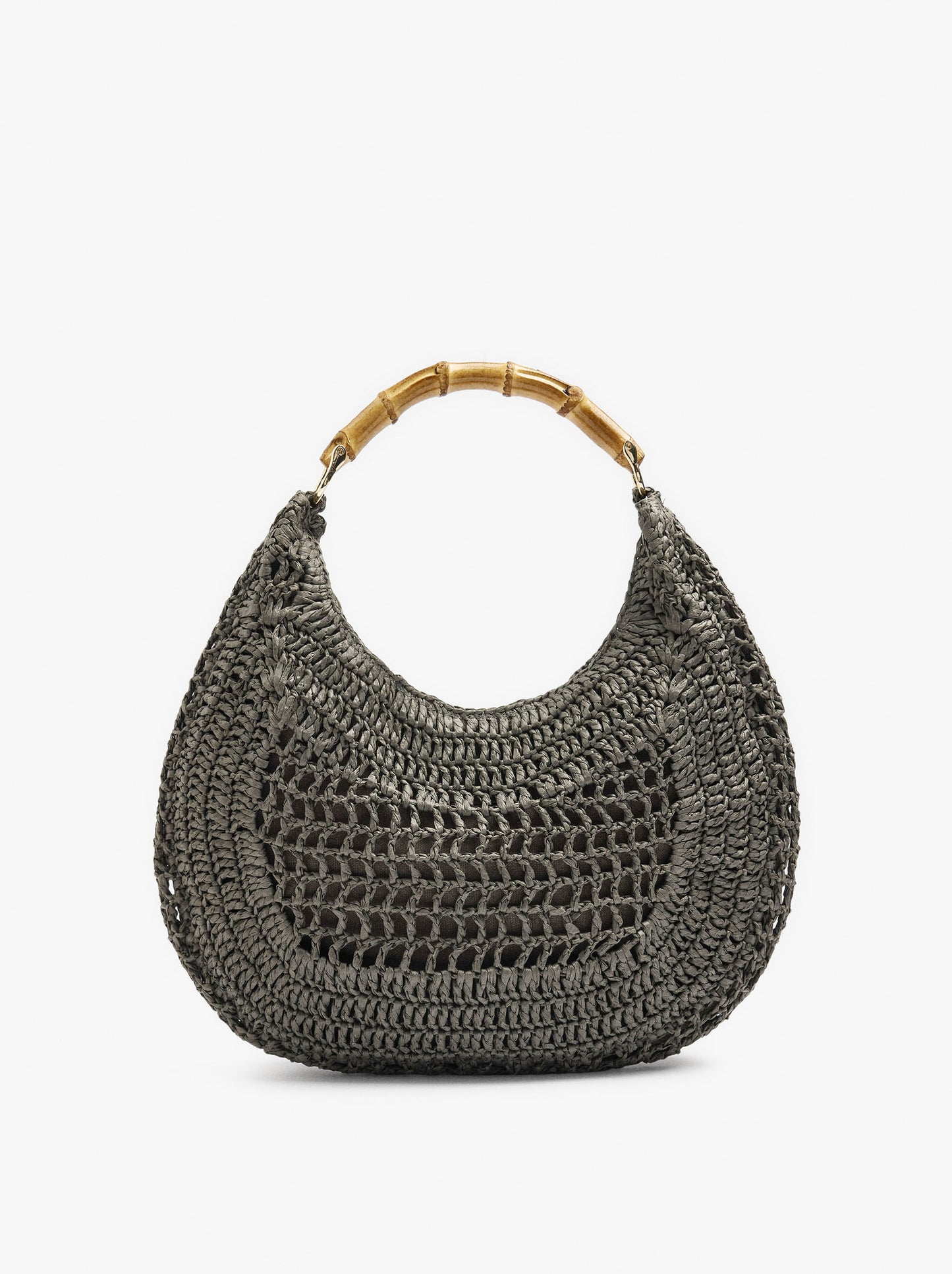 Hobo Bag Paper Straw With Bamboo