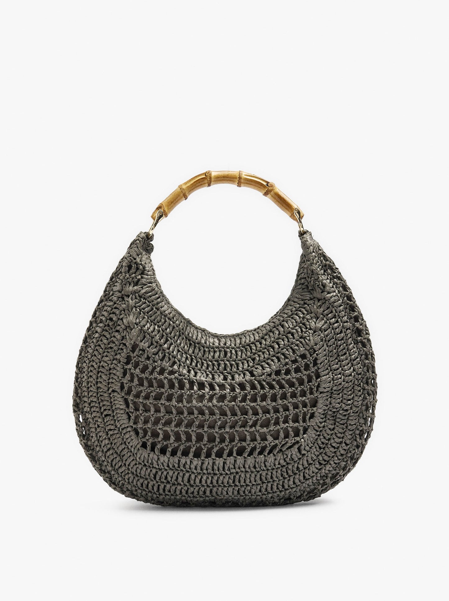 Hobo Bag Paper Straw With Bamboo