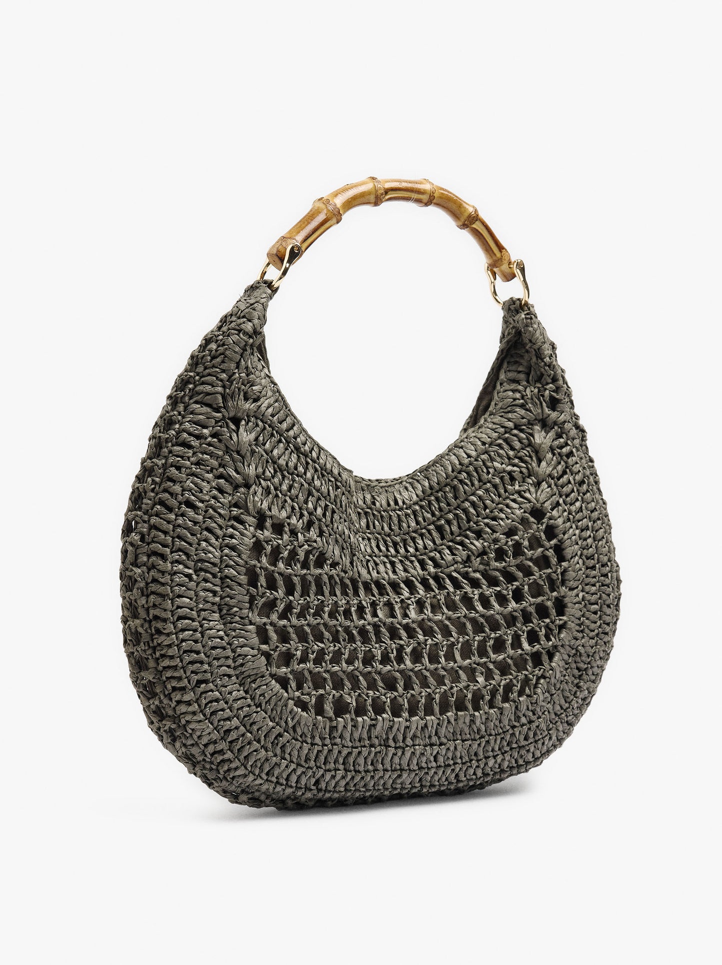 Hobo Bag Paper Straw With Bamboo