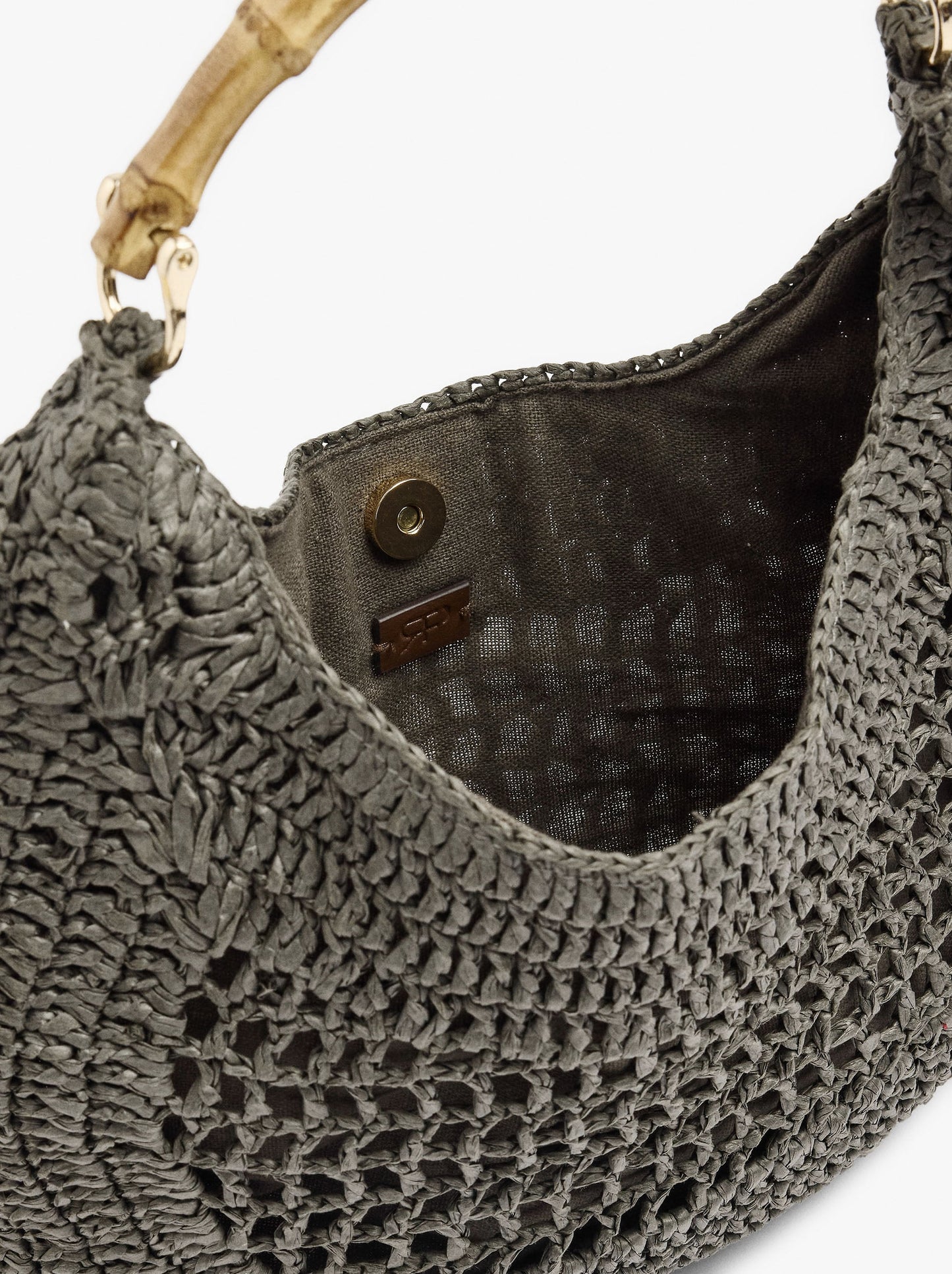 Hobo Bag Paper Straw With Bamboo