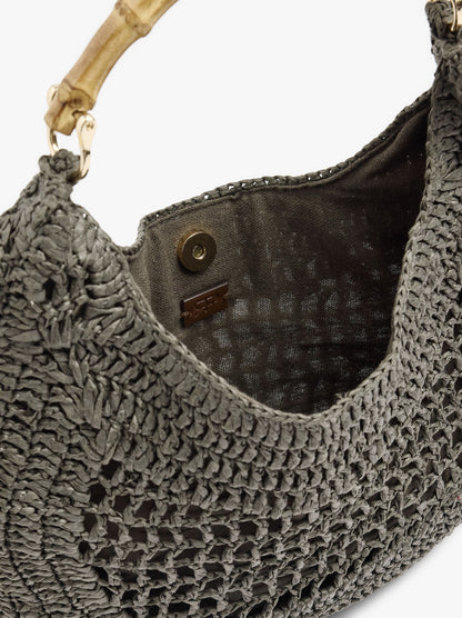 Hobo Bag Paper Straw With Bamboo