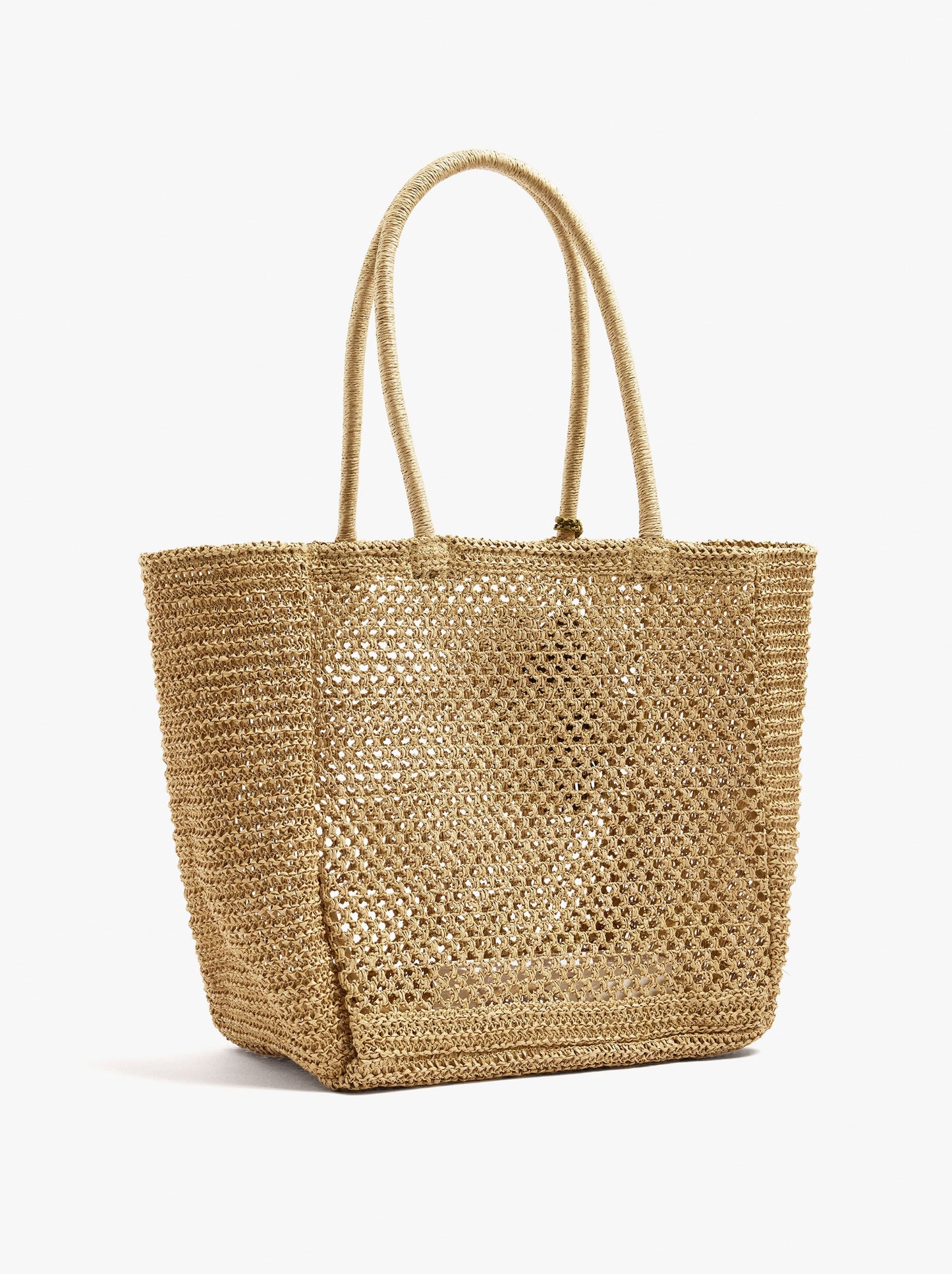 Shopper Bag With Paper Straw Effect With Pendant