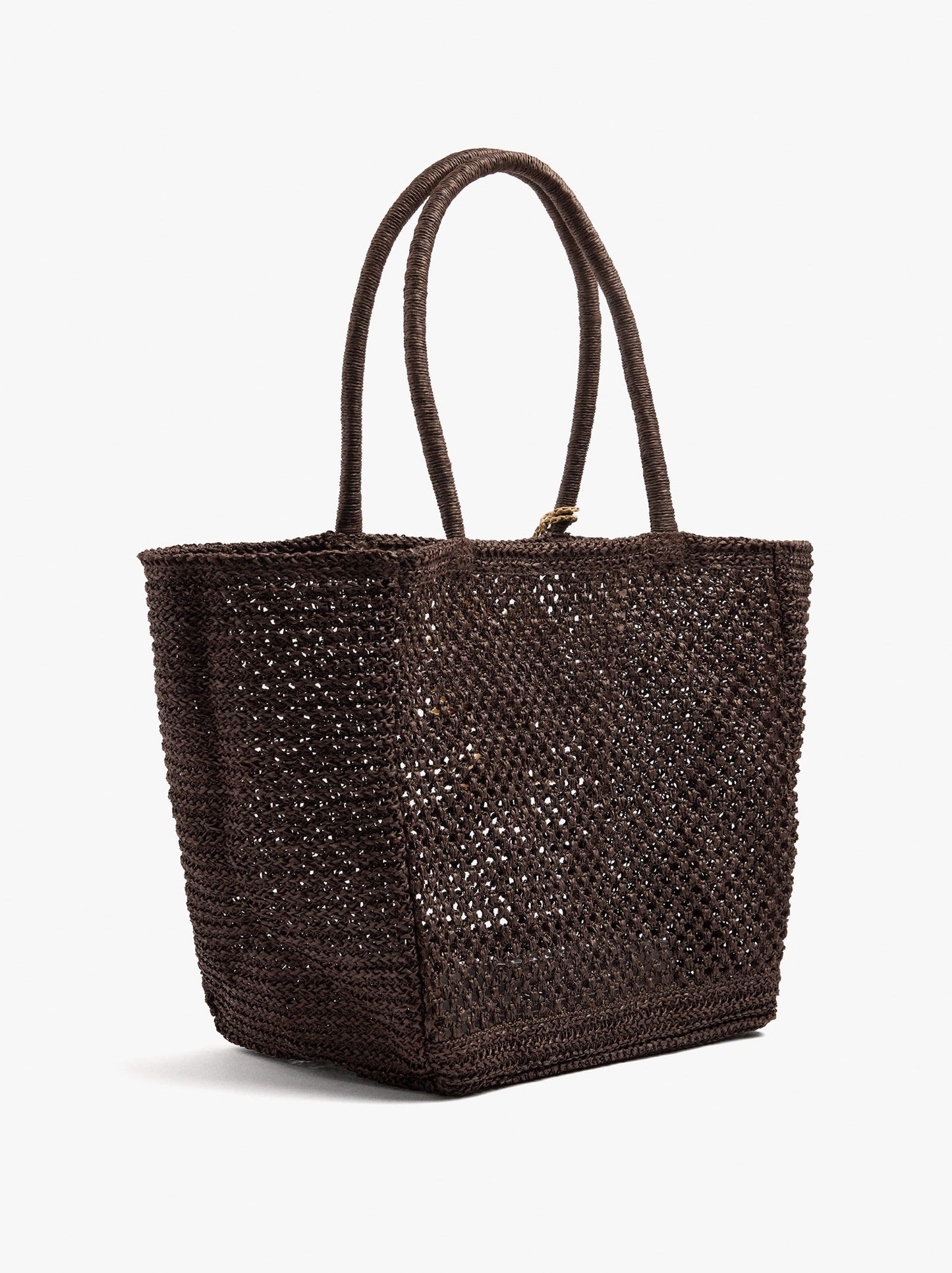 Shopper Bag With Paper Straw Effect With Pendant