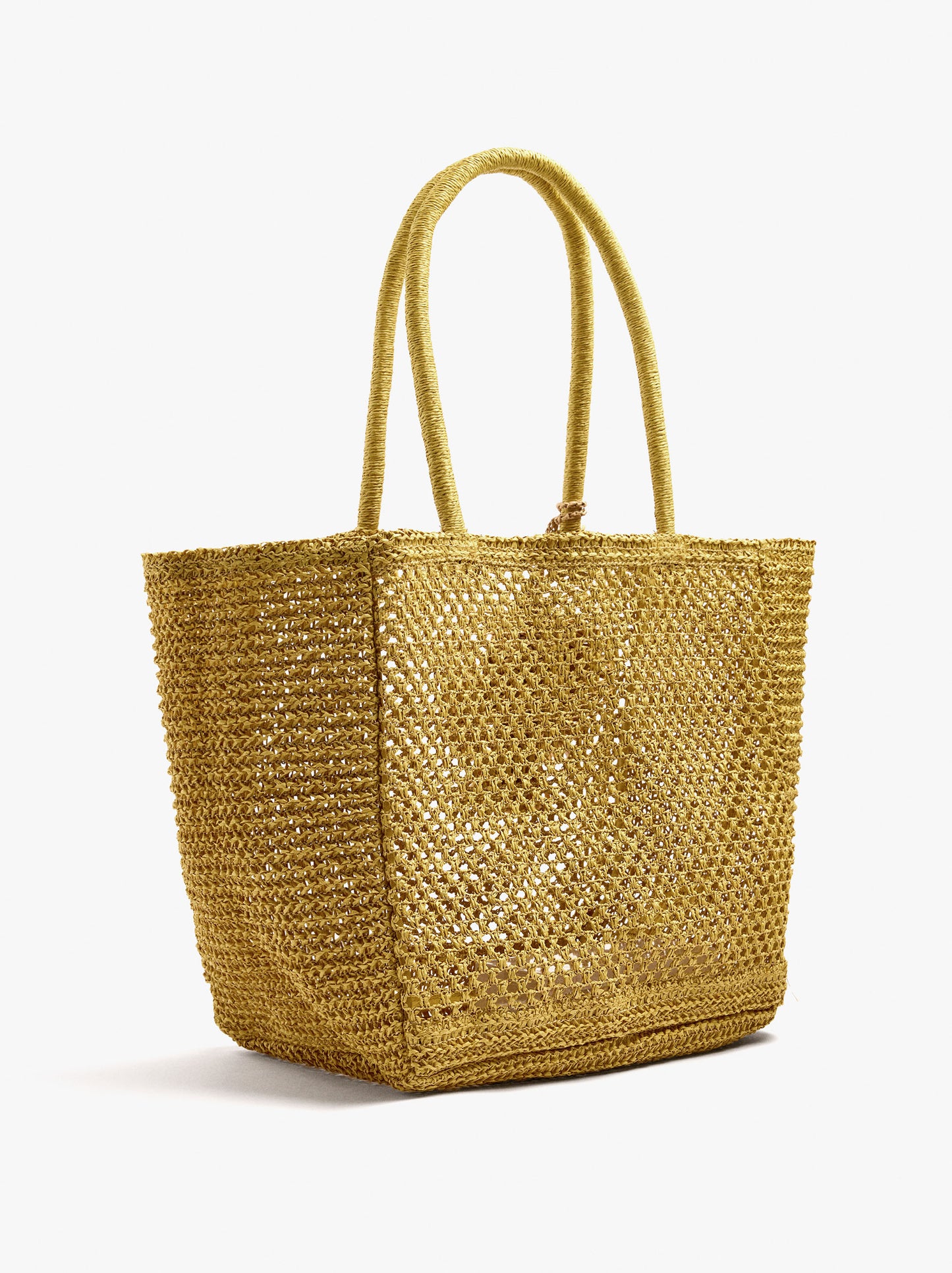 Shopper Bag With Paper Straw Effect With Pendant