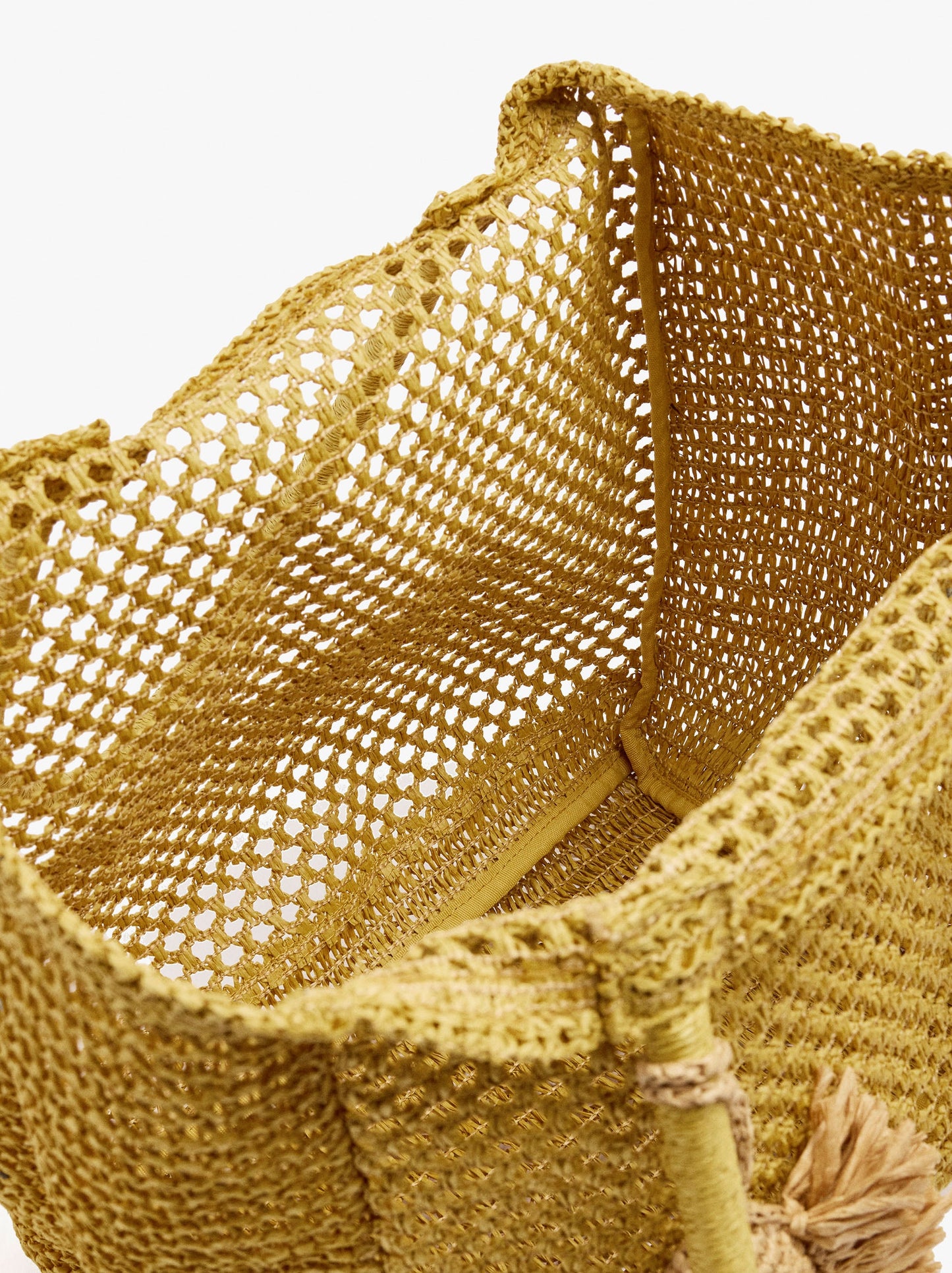 Shopper Bag With Paper Straw Effect With Pendant