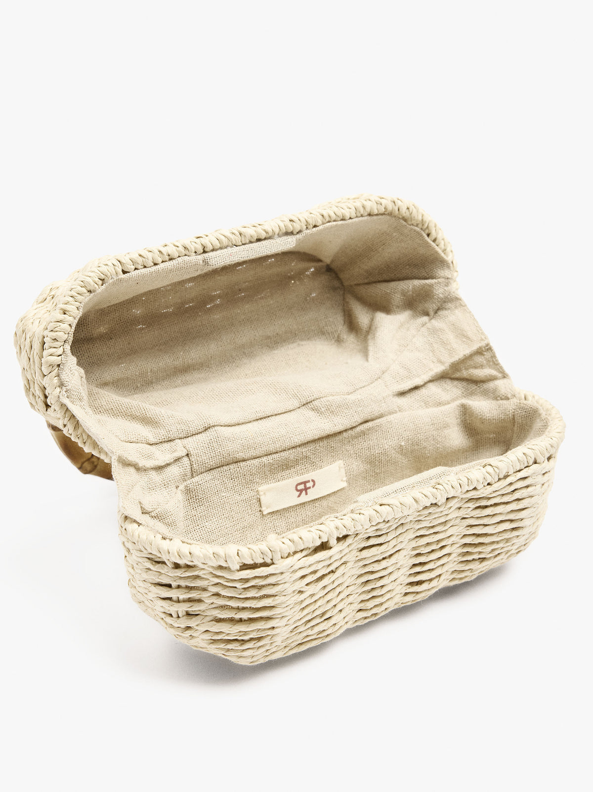 Oval Handbag With Paper Straw Effect