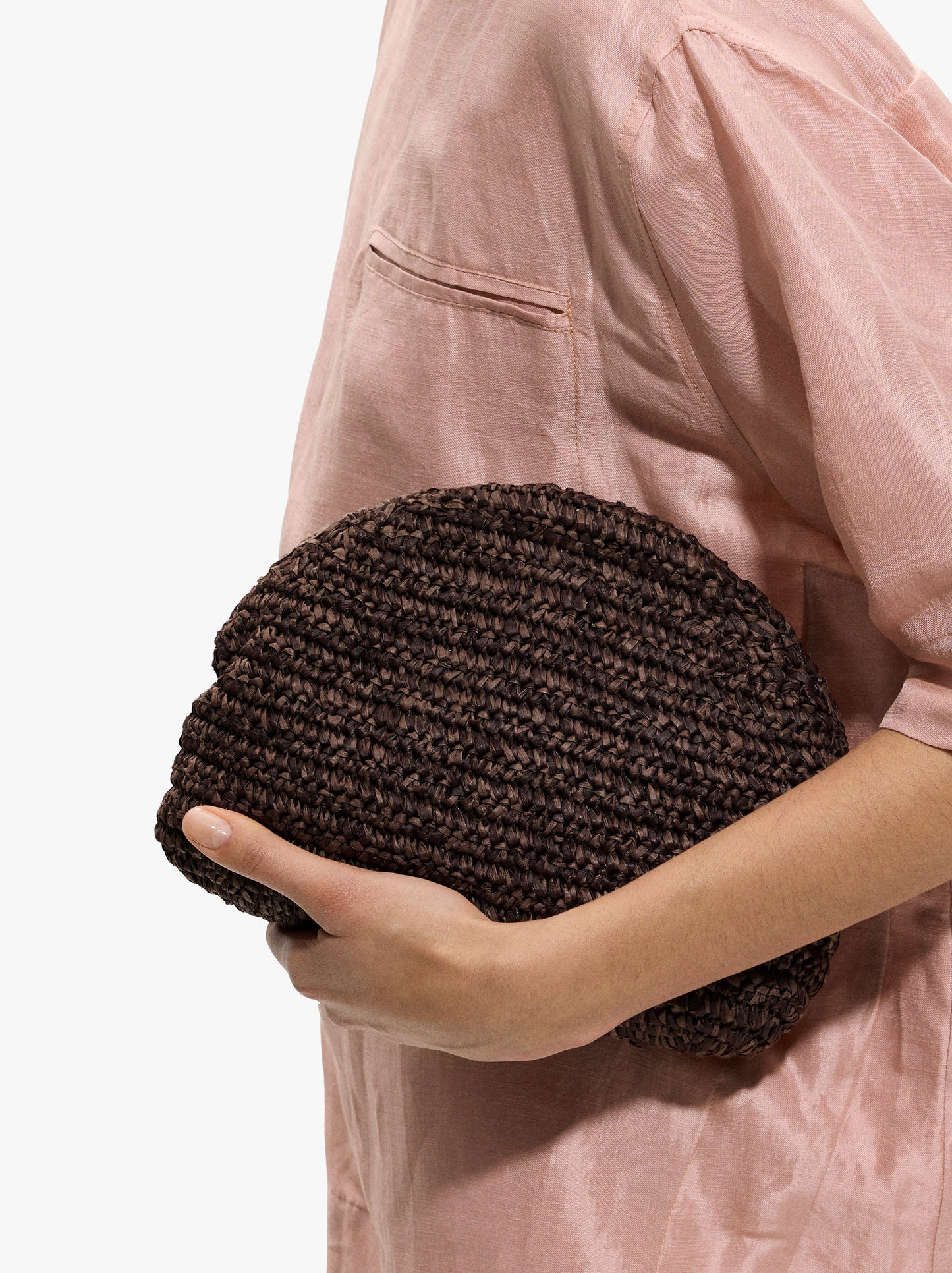 Oval Party Bag With Paper Straw Effect