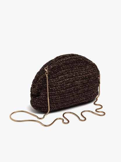 Oval Party Bag With Paper Straw Effect