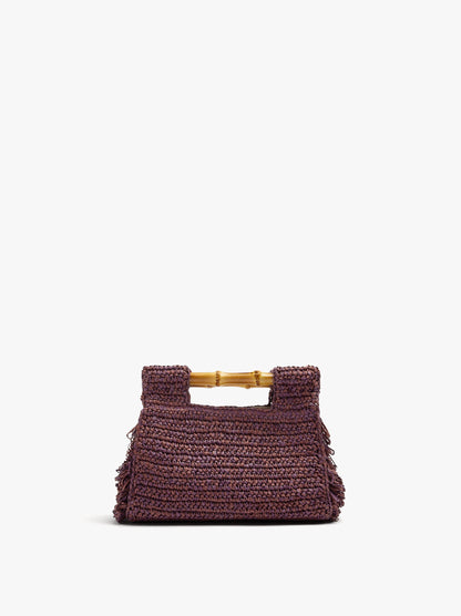 Square Handbag With Paper Straw Effect