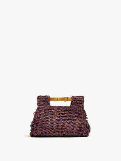 Square Handbag With Paper Straw Effect