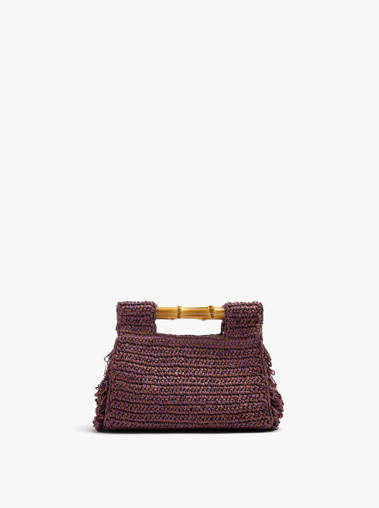 Square Handbag With Paper Straw Effect