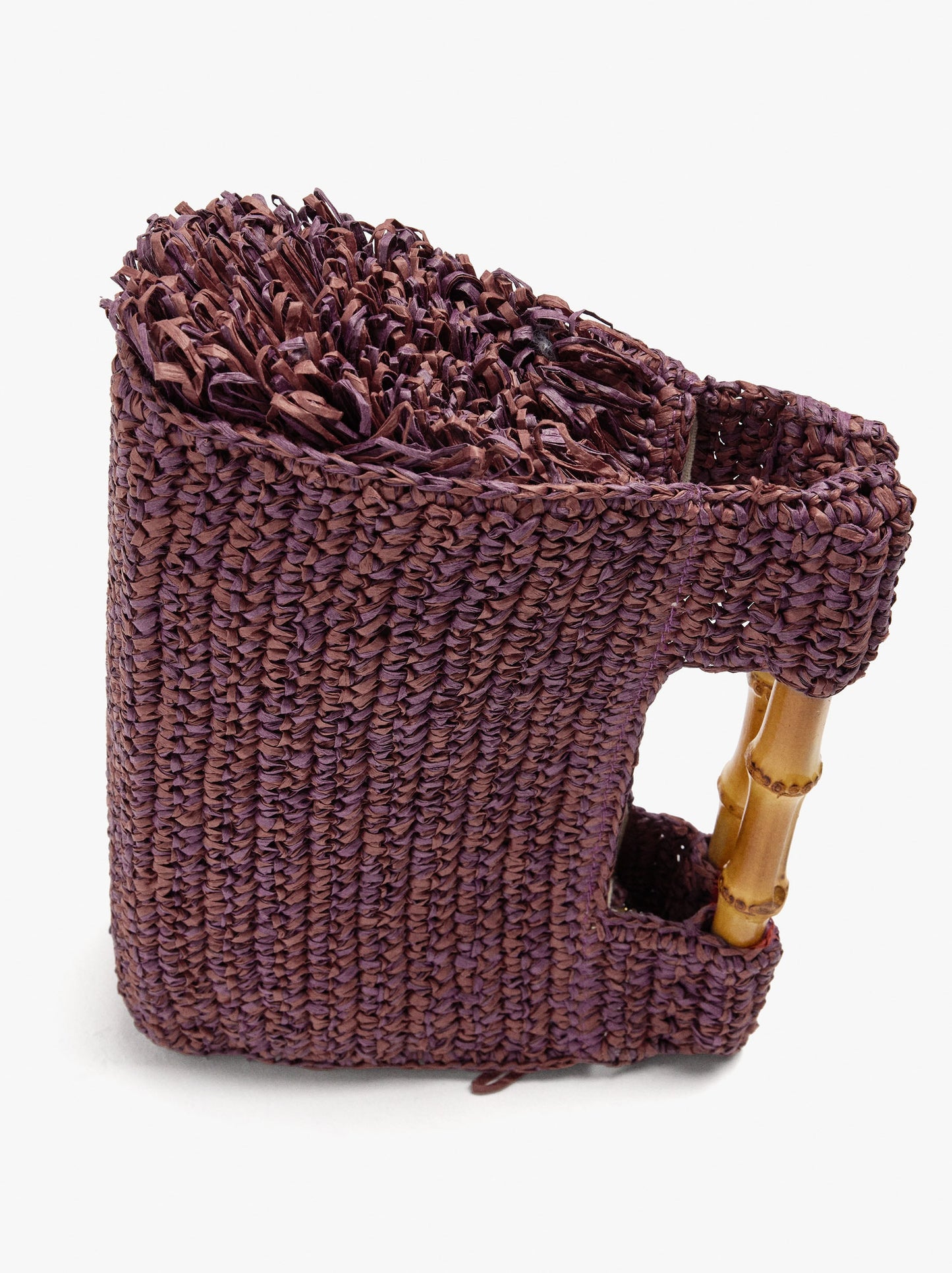 Square Handbag With Paper Straw Effect