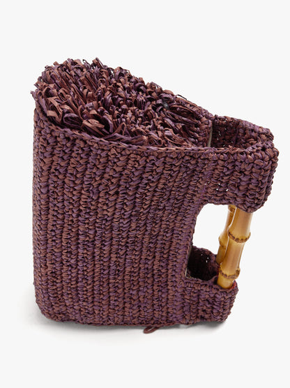 Square Handbag With Paper Straw Effect