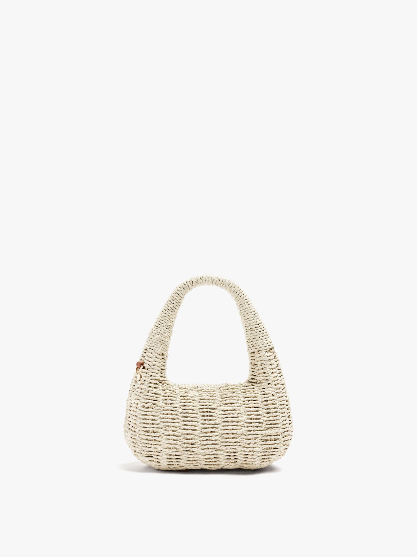 Rigid Handbag With Paper Straw Effect