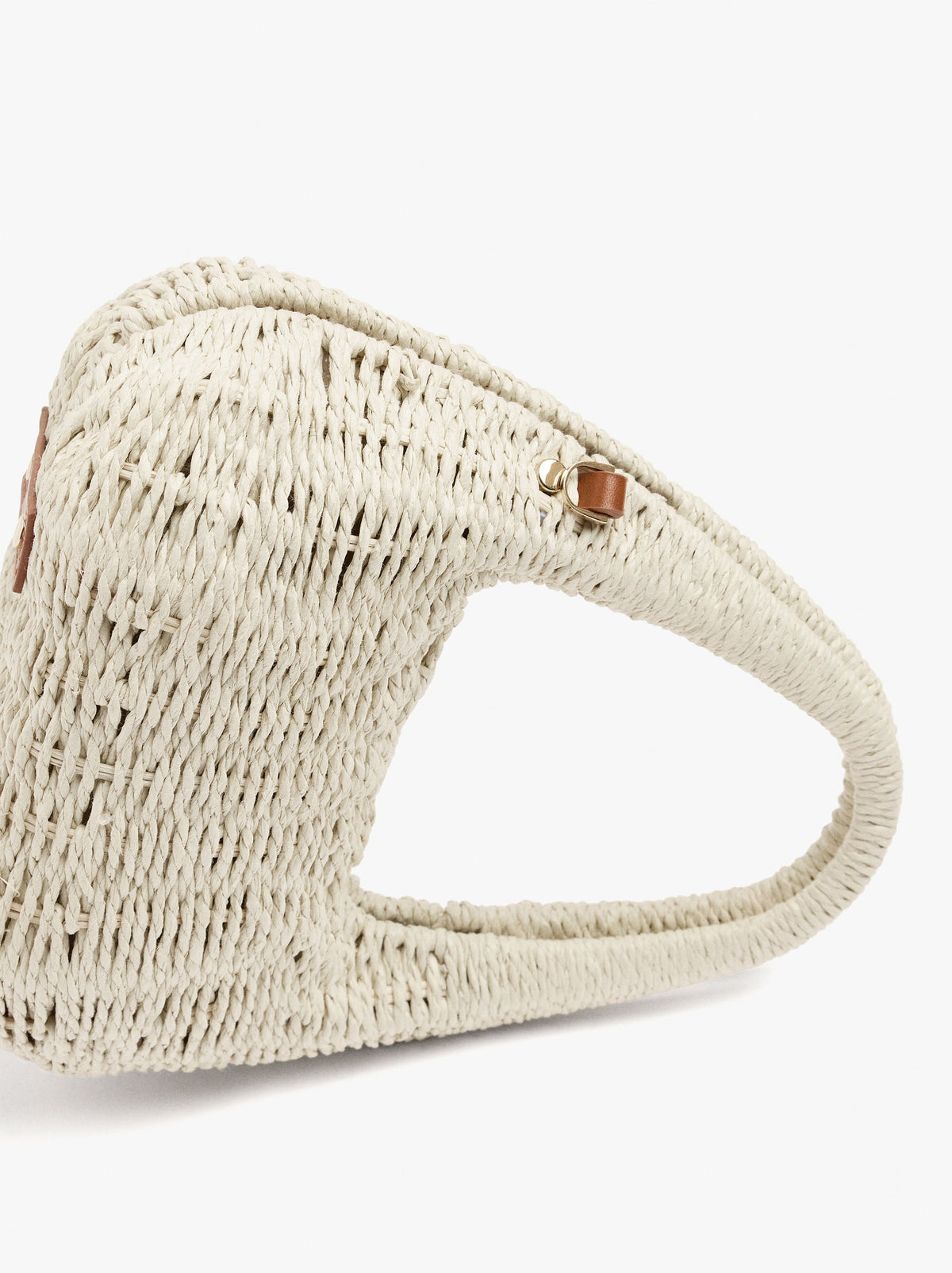 Rigid Handbag With Paper Straw Effect