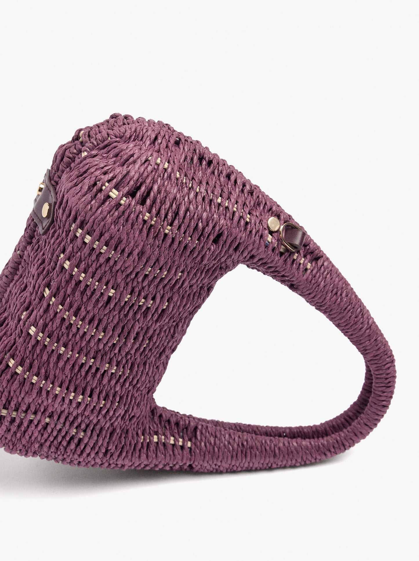 Rigid Handbag With Paper Straw Effect