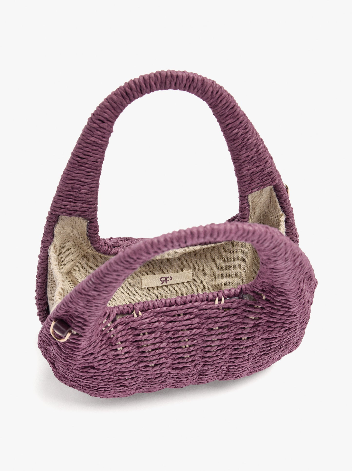 Rigid Handbag With Paper Straw Effect