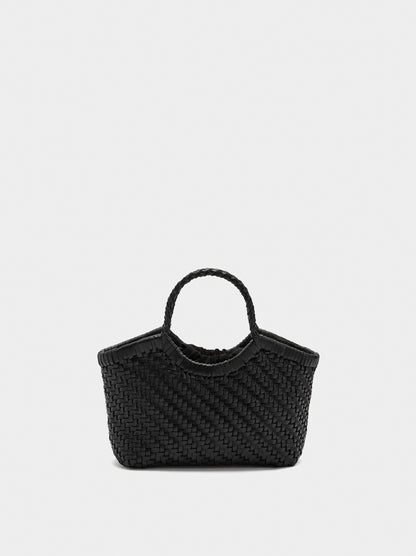 Tote Bag With Braided Leather