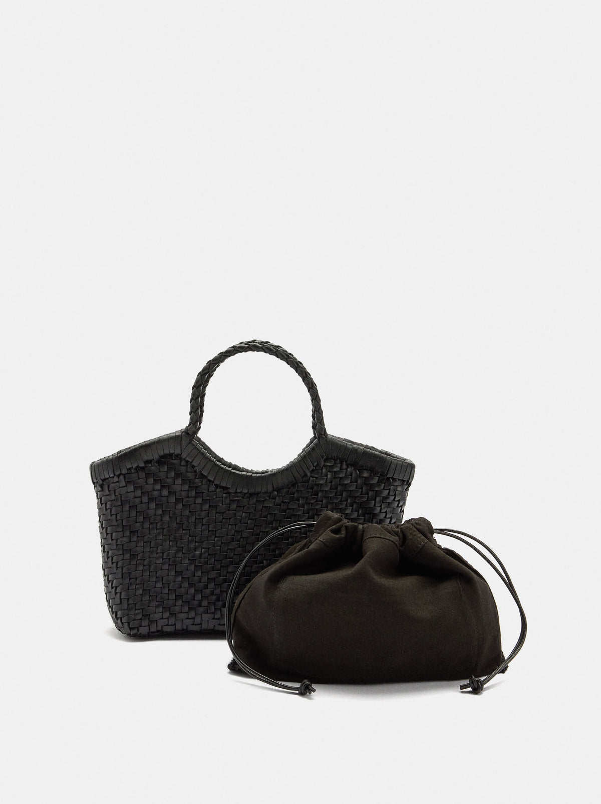 Tote Bag With Braided Leather