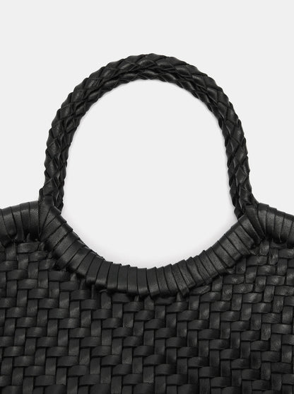 Tote Bag With Braided Leather