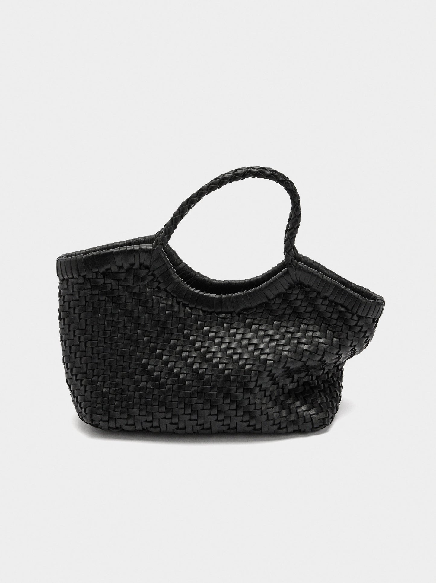Tote Bag With Braided Leather