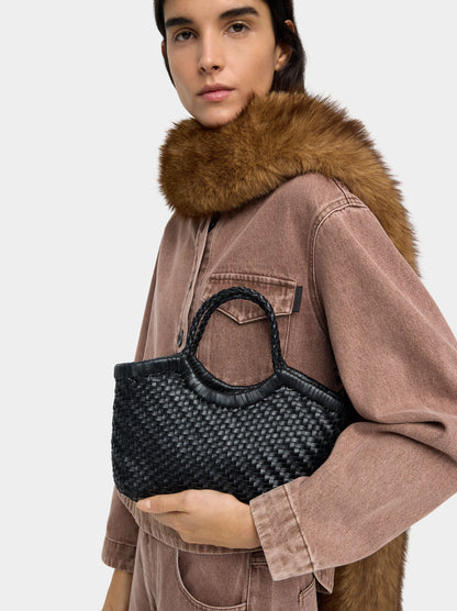 Tote Bag With Braided Leather