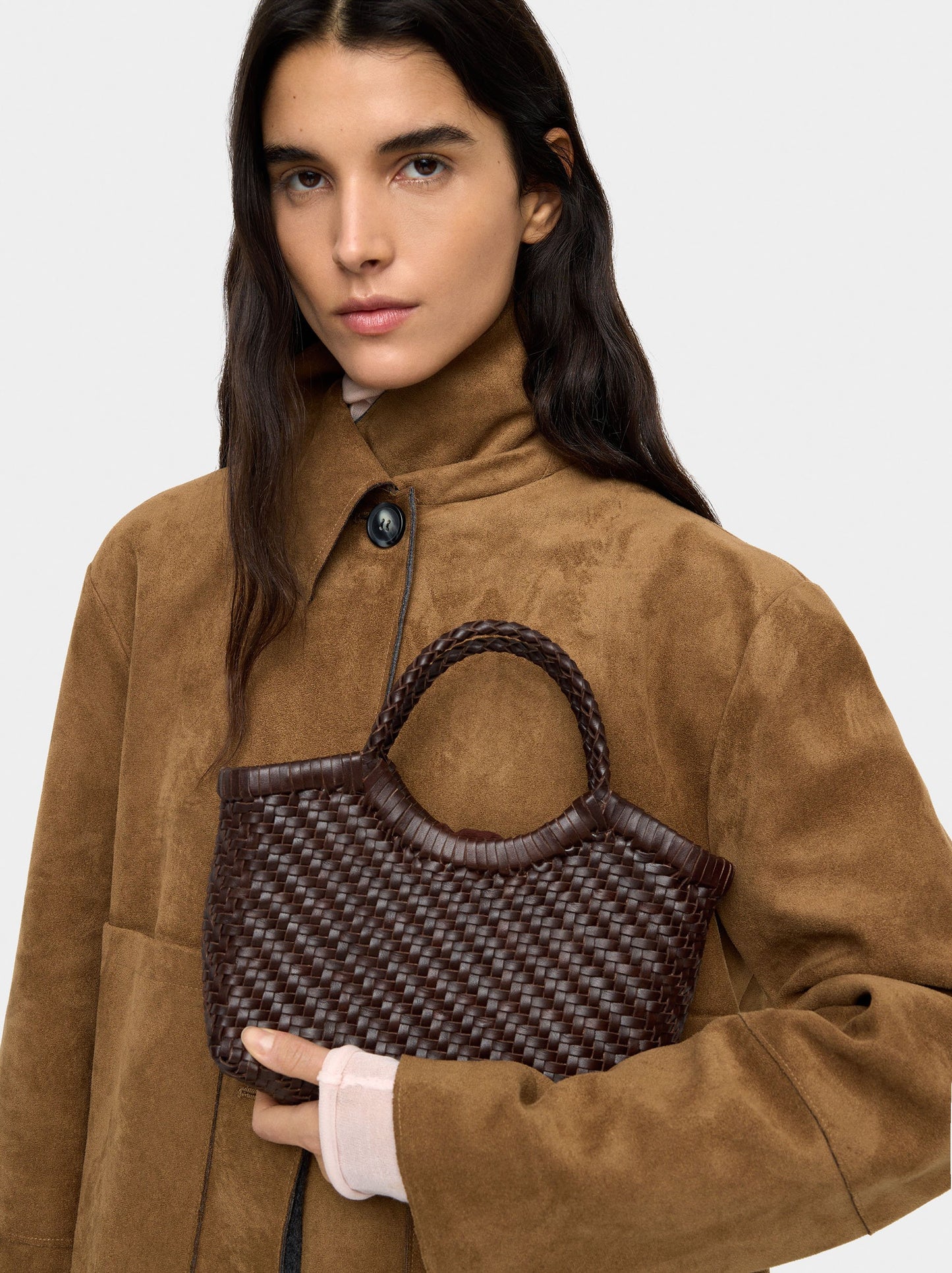 Tote Bag With Braided Leather