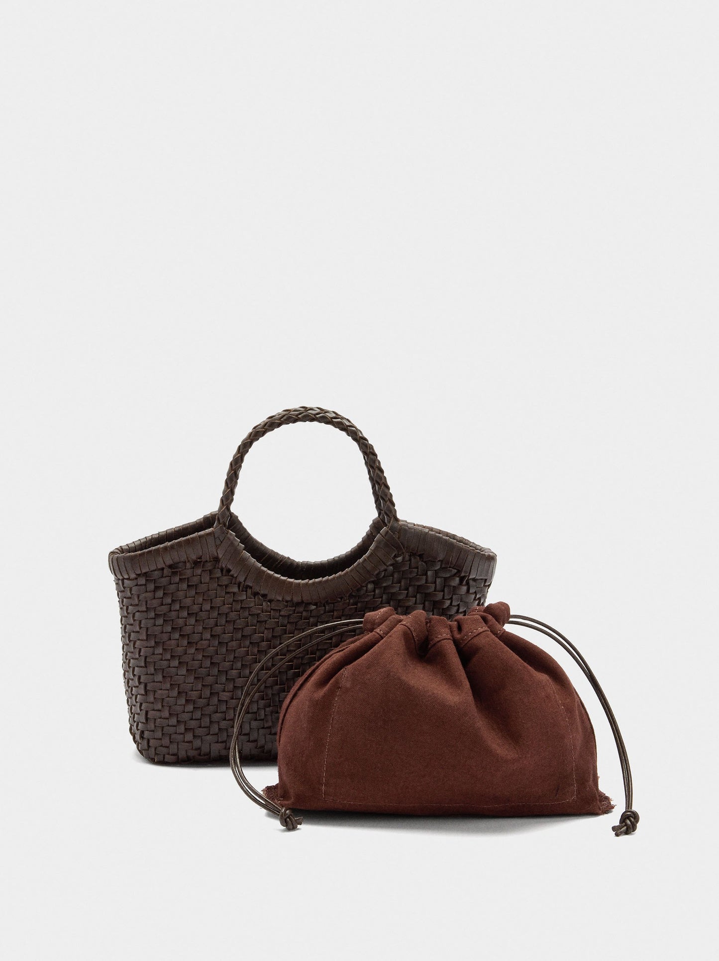 Tote Bag With Braided Leather