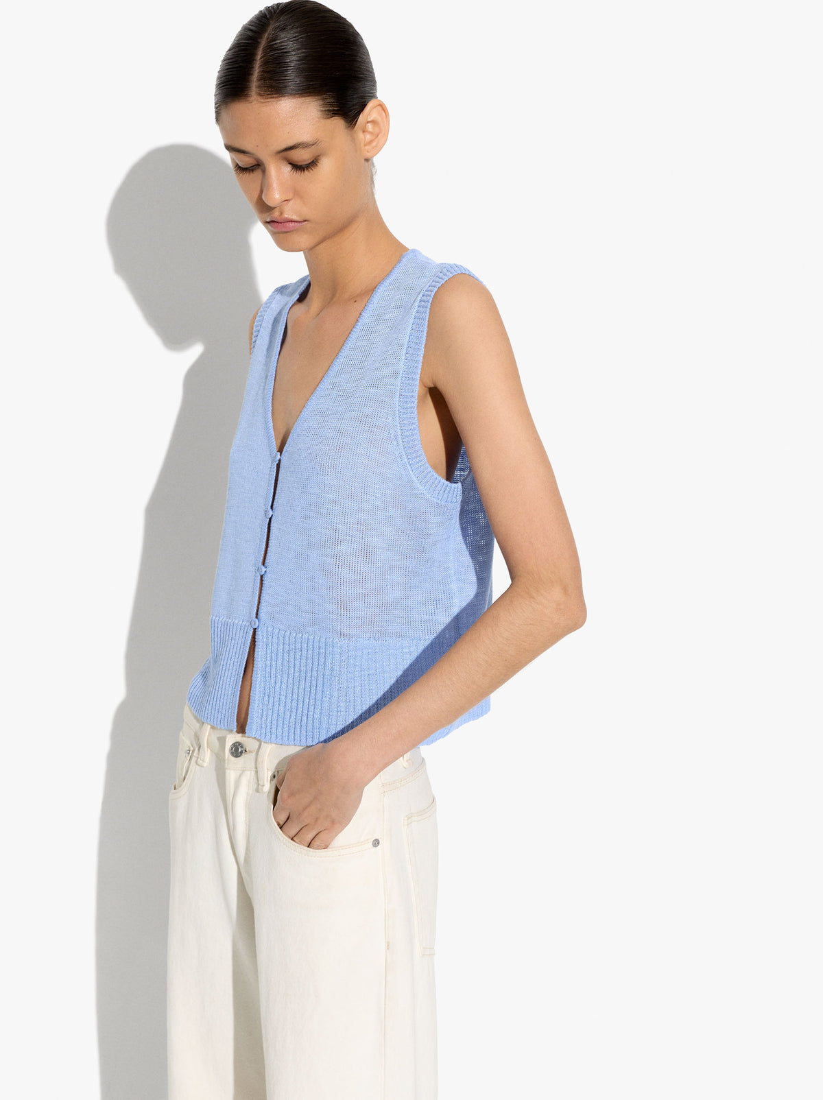 Mesh Waistcoat With Buttons