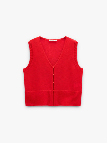 Mesh Waistcoat With Buttons