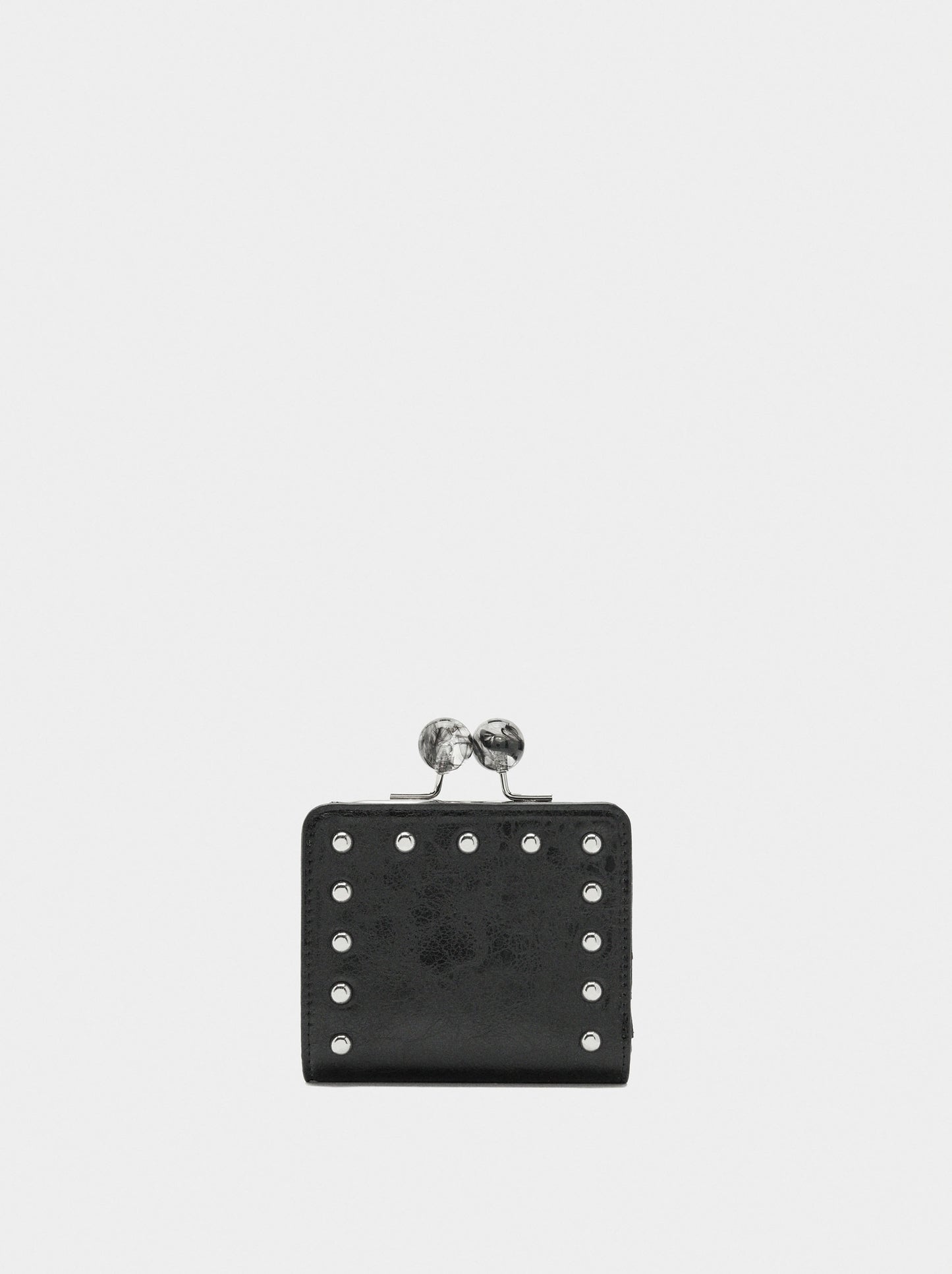 Wallet With Studs And Kiss-Lock Closure