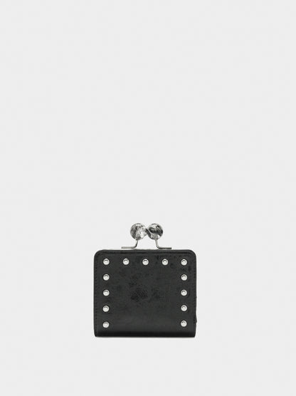 Wallet With Studs And Kiss-Lock Closure