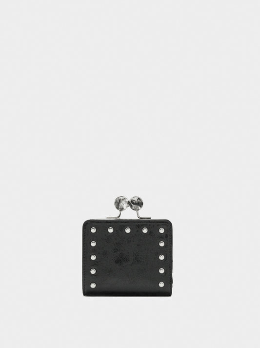 Wallet With Studs And Kiss-Lock Closure